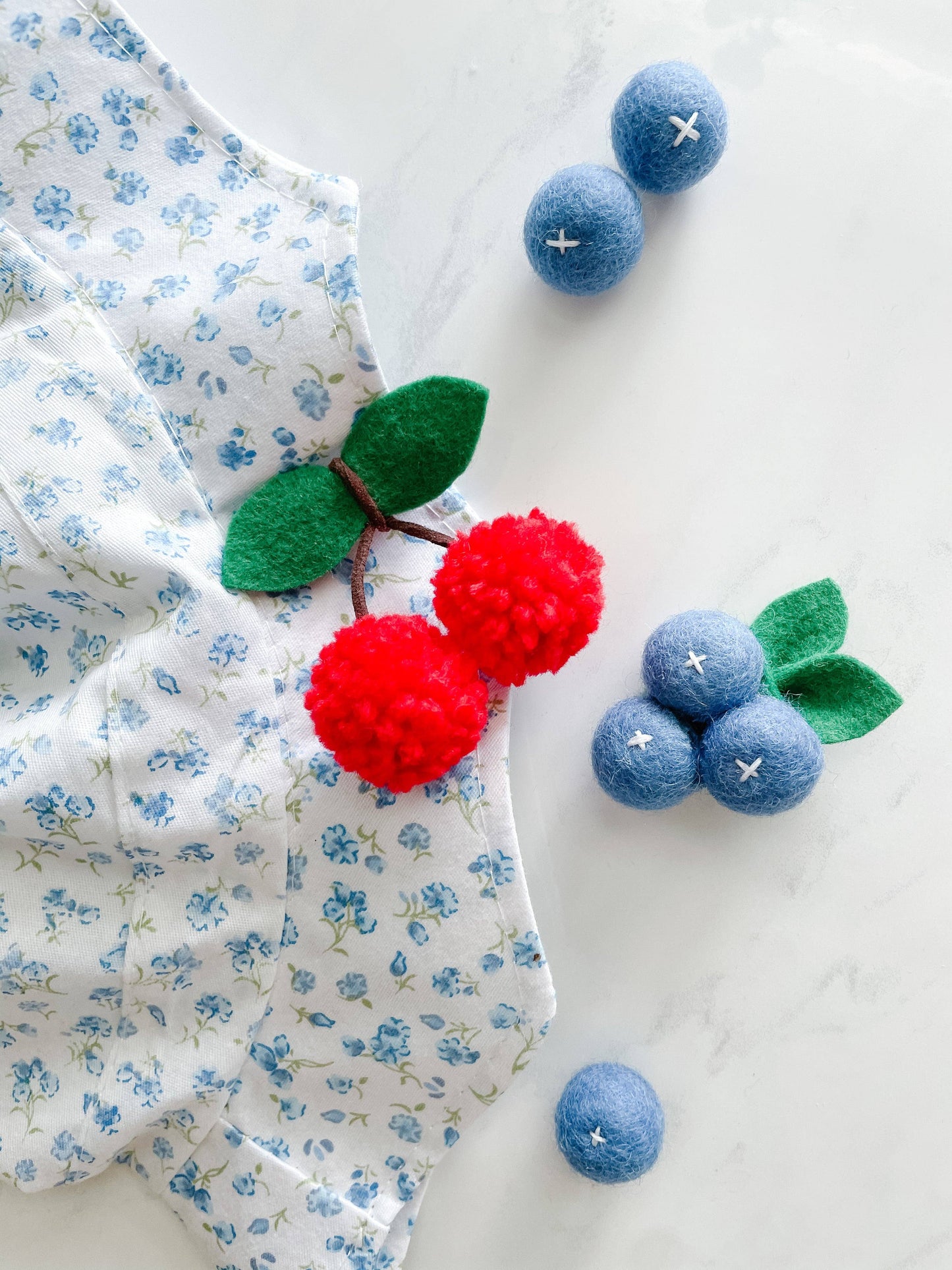 Cherry Pom Pom Hair Clip | Delphinette