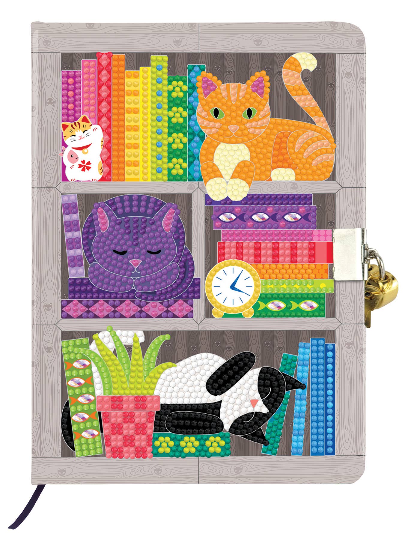 Crystal Art Secret Diary Kit: Rainbow Cat Library | Outset Games