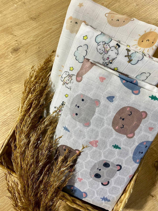Bears Muslin Baby Blankets | Limika Textiles