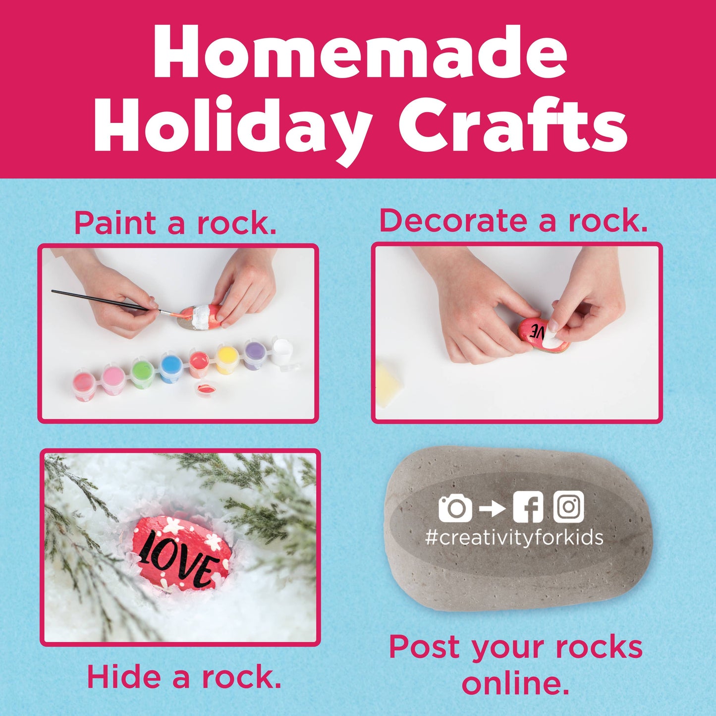 Holiday Hide & Seek Rock Painting Craft Kit | Faber-Castell