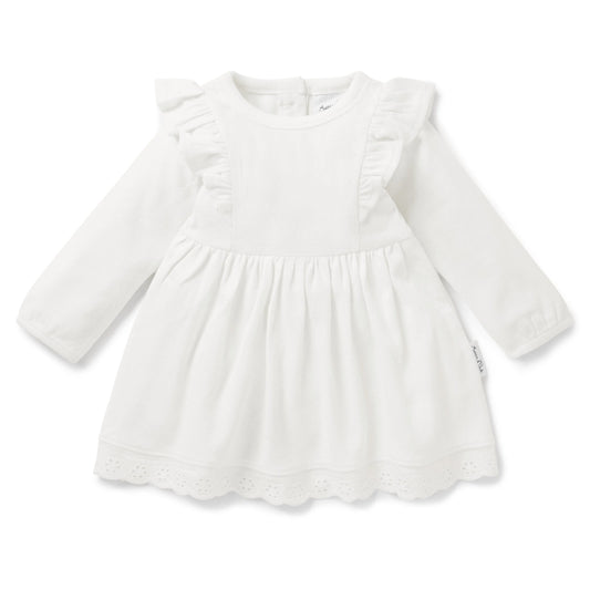 Snow Rib Ruffle Dress | Aster & Oak
