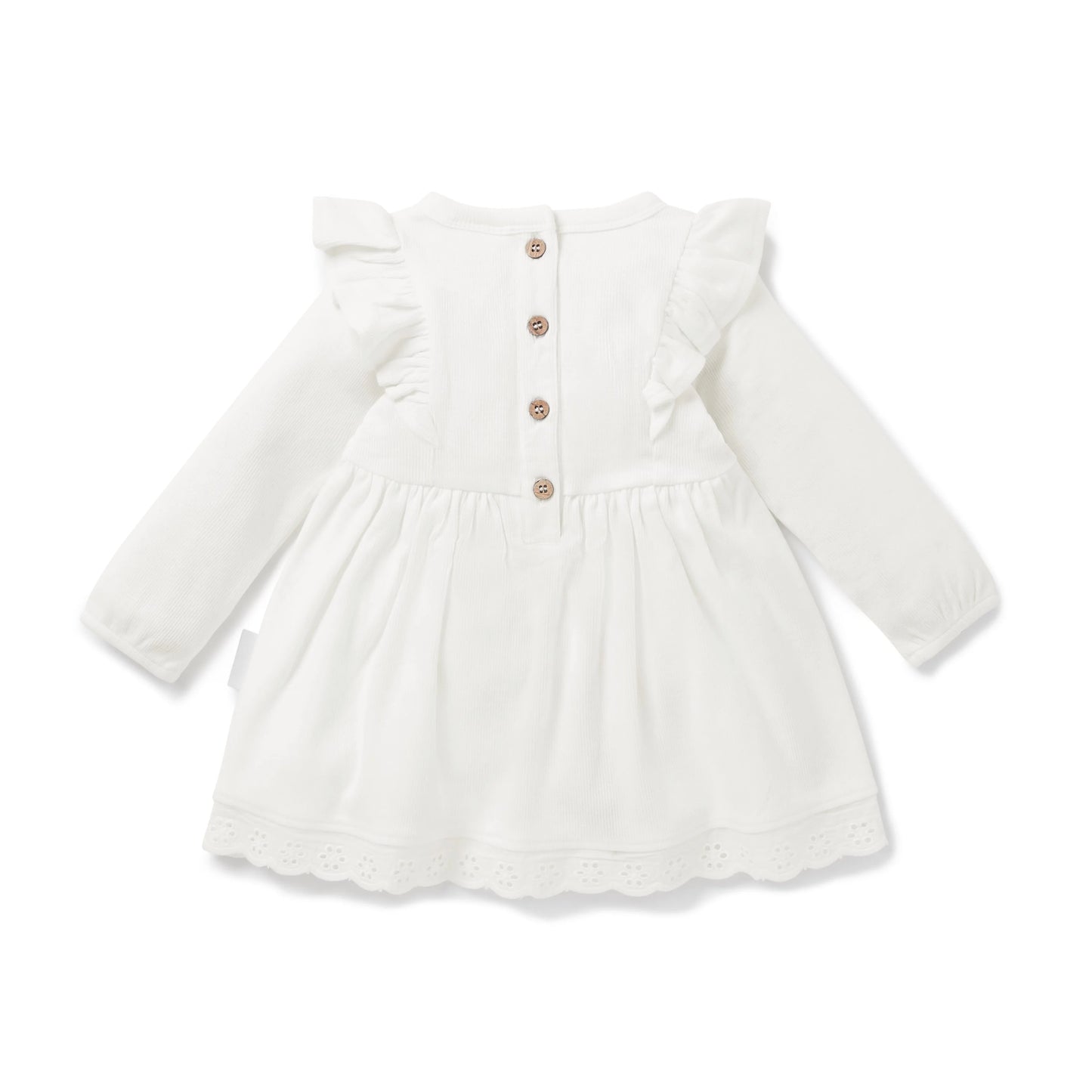 Snow Rib Ruffle Dress | Aster & Oak