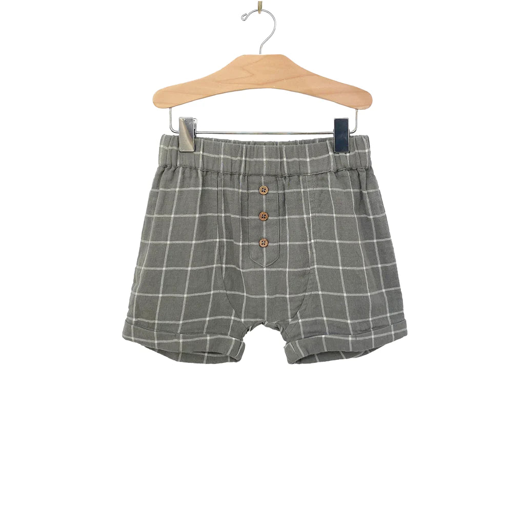 Windowpane Muslin Short | City Mouse