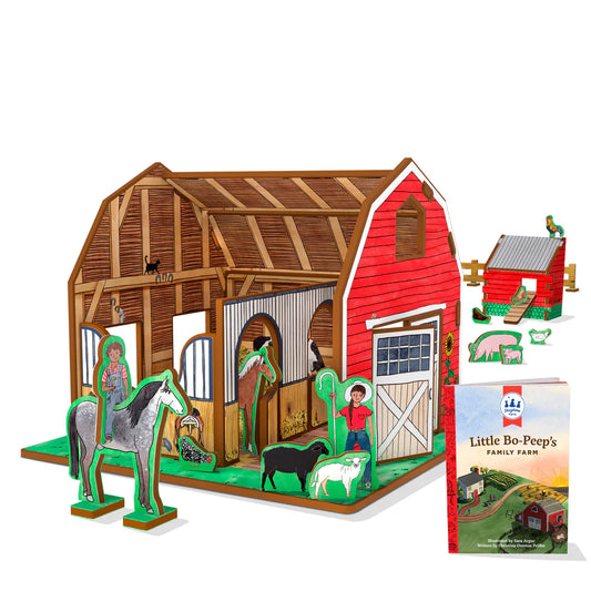 Little Bo Peep's Family Farm Book & Playset | Storytime Toys