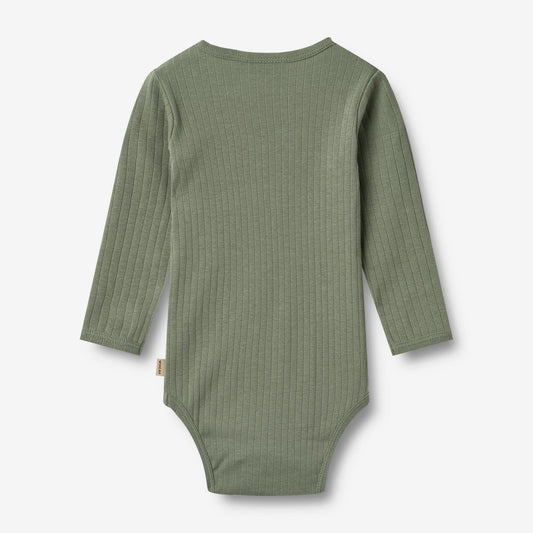 Berti Long Sleeve Bodysuit - Dusty Green | Wheat