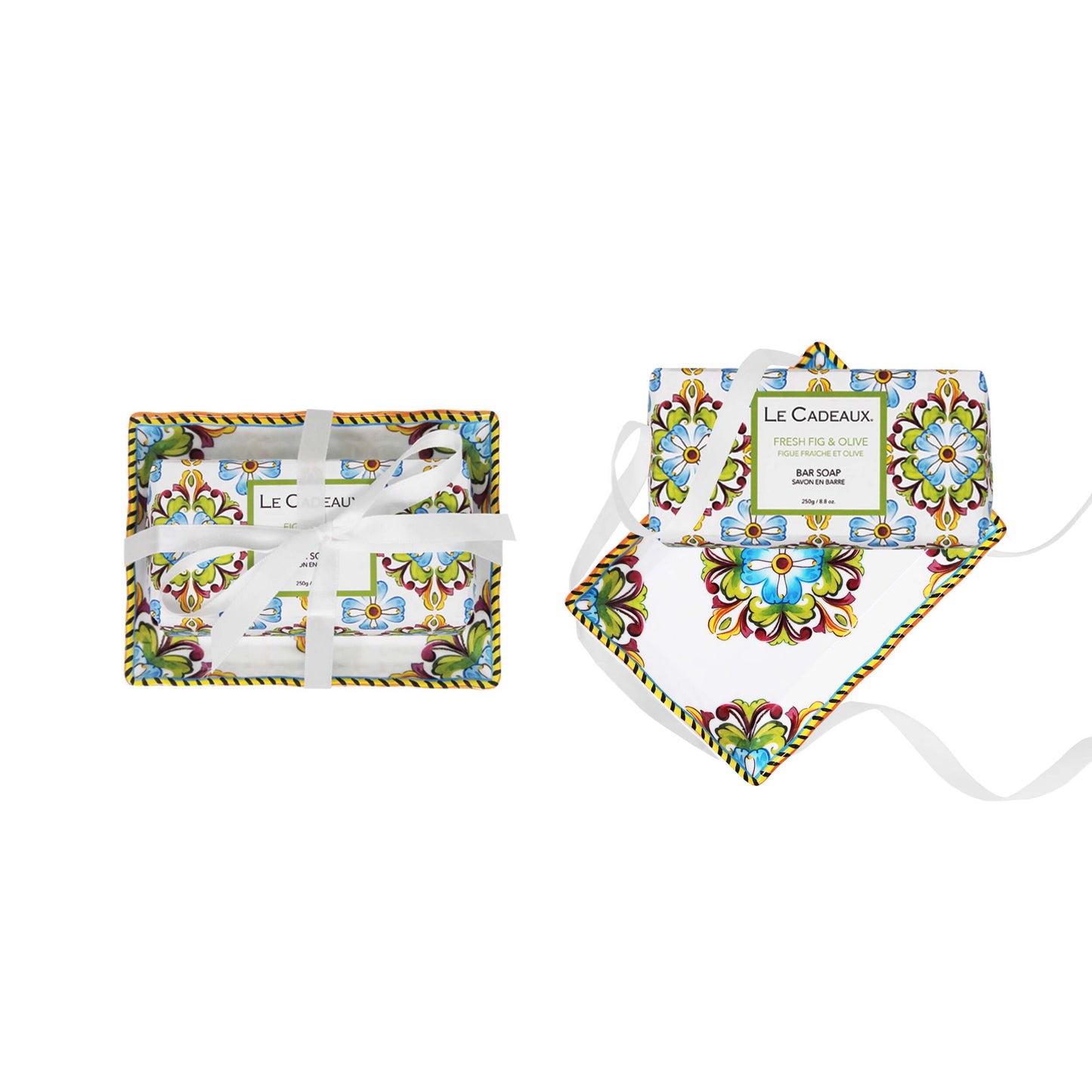 Fresh Fig & Olive Bar Soap and Dish Set | Le Cadeaux