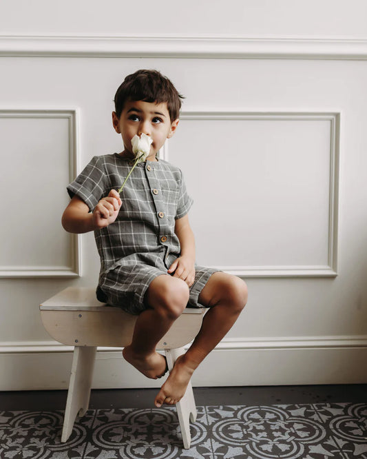 Windowpane Muslin Short | City Mouse