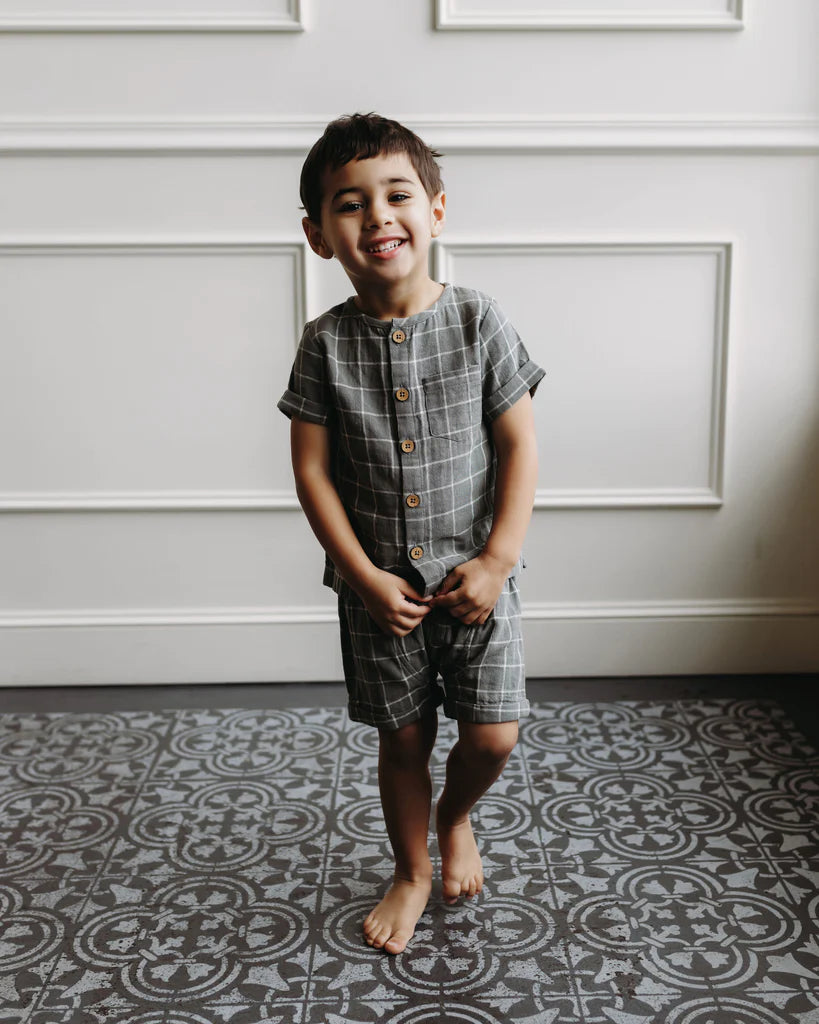 Windowpane Muslin Short | City Mouse