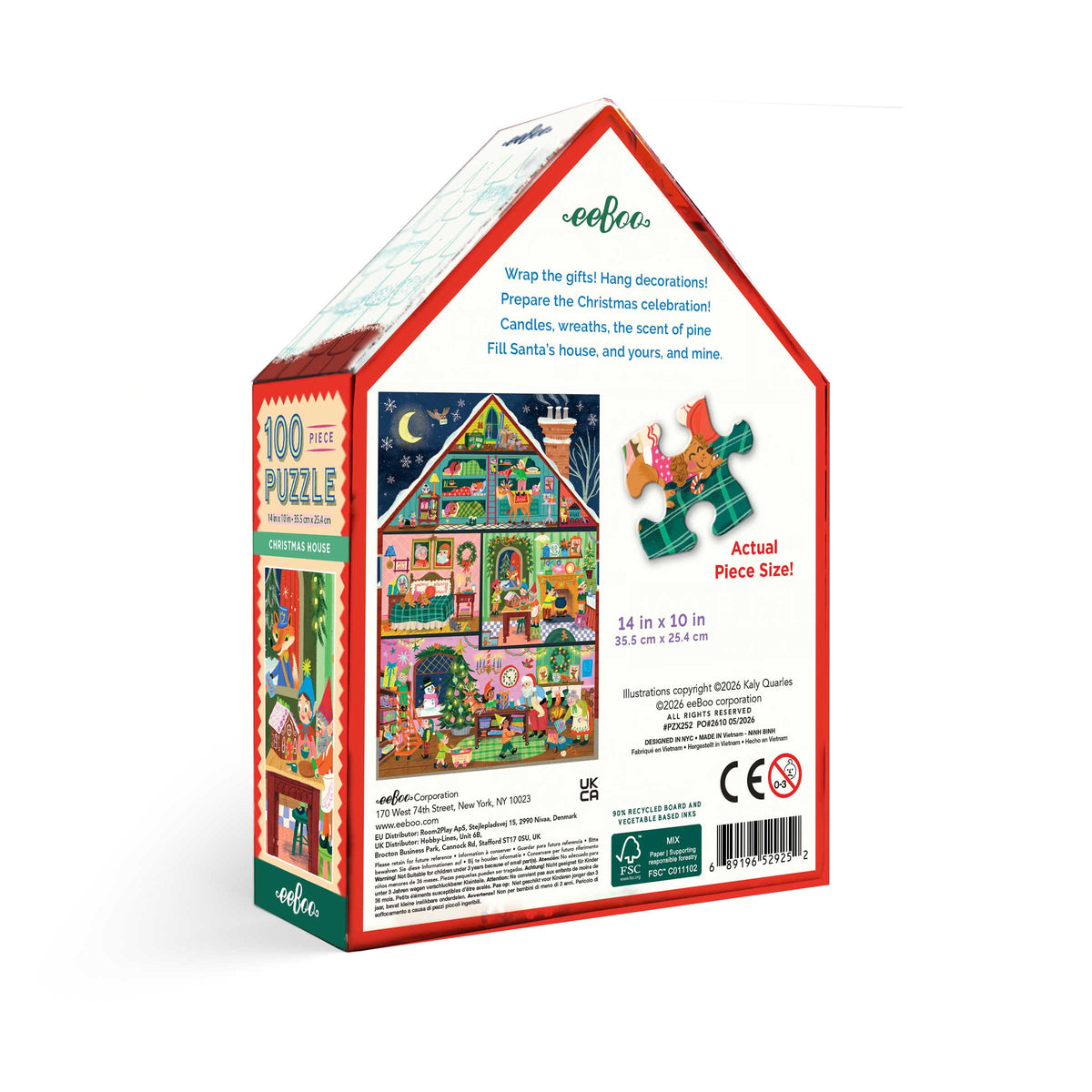 Christmas House Puzzle (100pc) | Eeboo