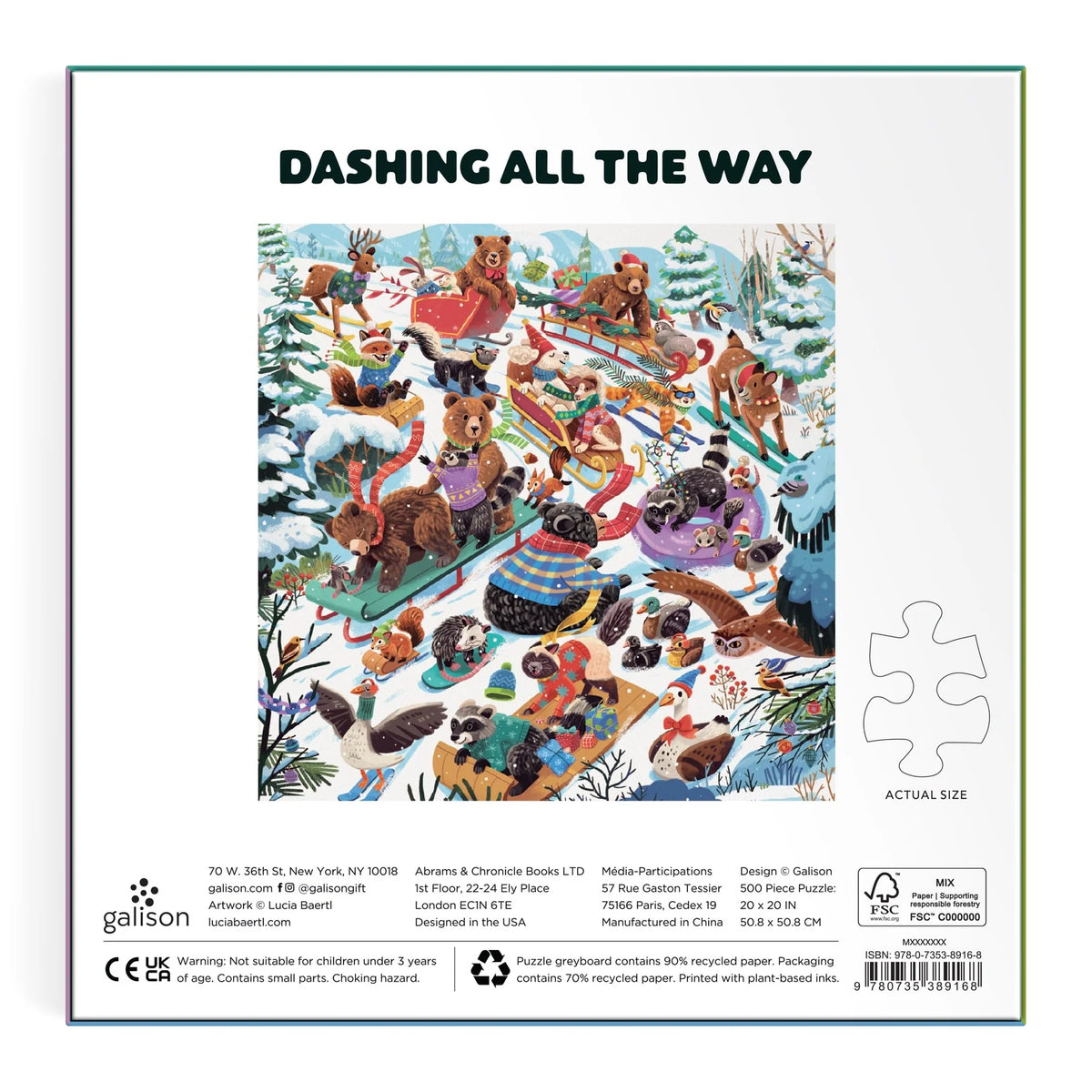 Dashing All The Way 500 Piece Puzzle | Galison
