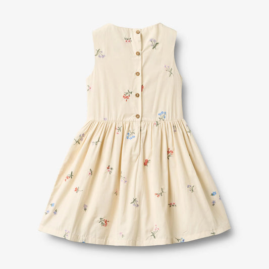 Ivory Embroidered Flowers Thelma Dress | Wheat