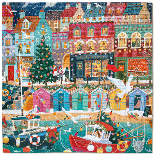English Seaside Christmas Puzzle (1000pc) | Eeboo