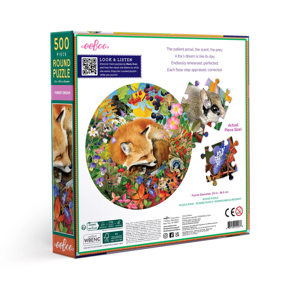 Forest Dream Round Puzzle (500pc) | Eeboo