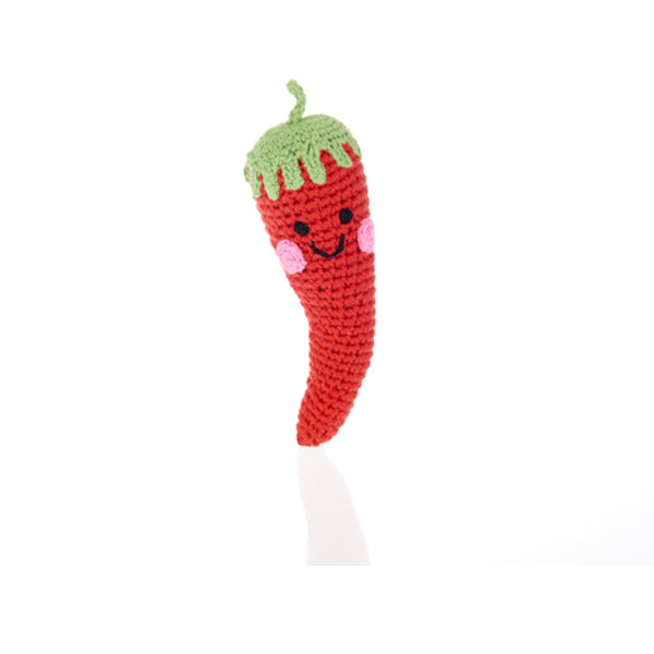 Handmade Friendly Plush Rattle (Various Fruits & Veggies) | Pebble