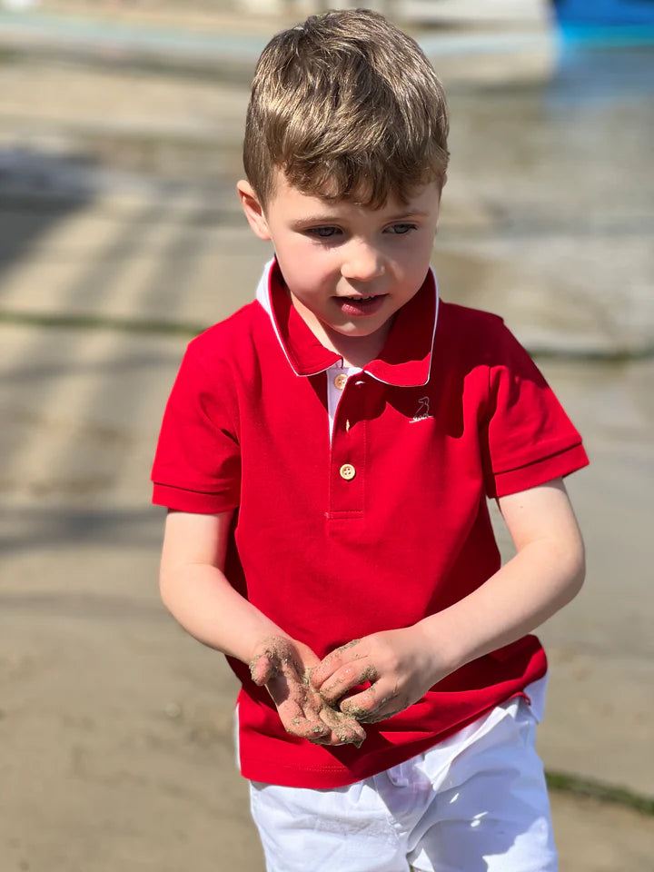 Red Pique Polo Shirt | Me & Henry