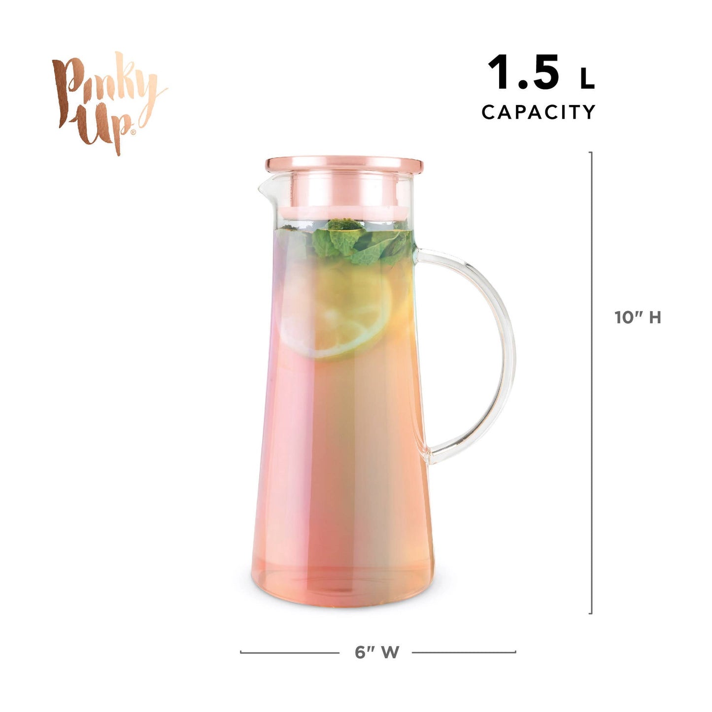 Charlie™ Iridescent Glass Infuser Carafe | Pinky Up