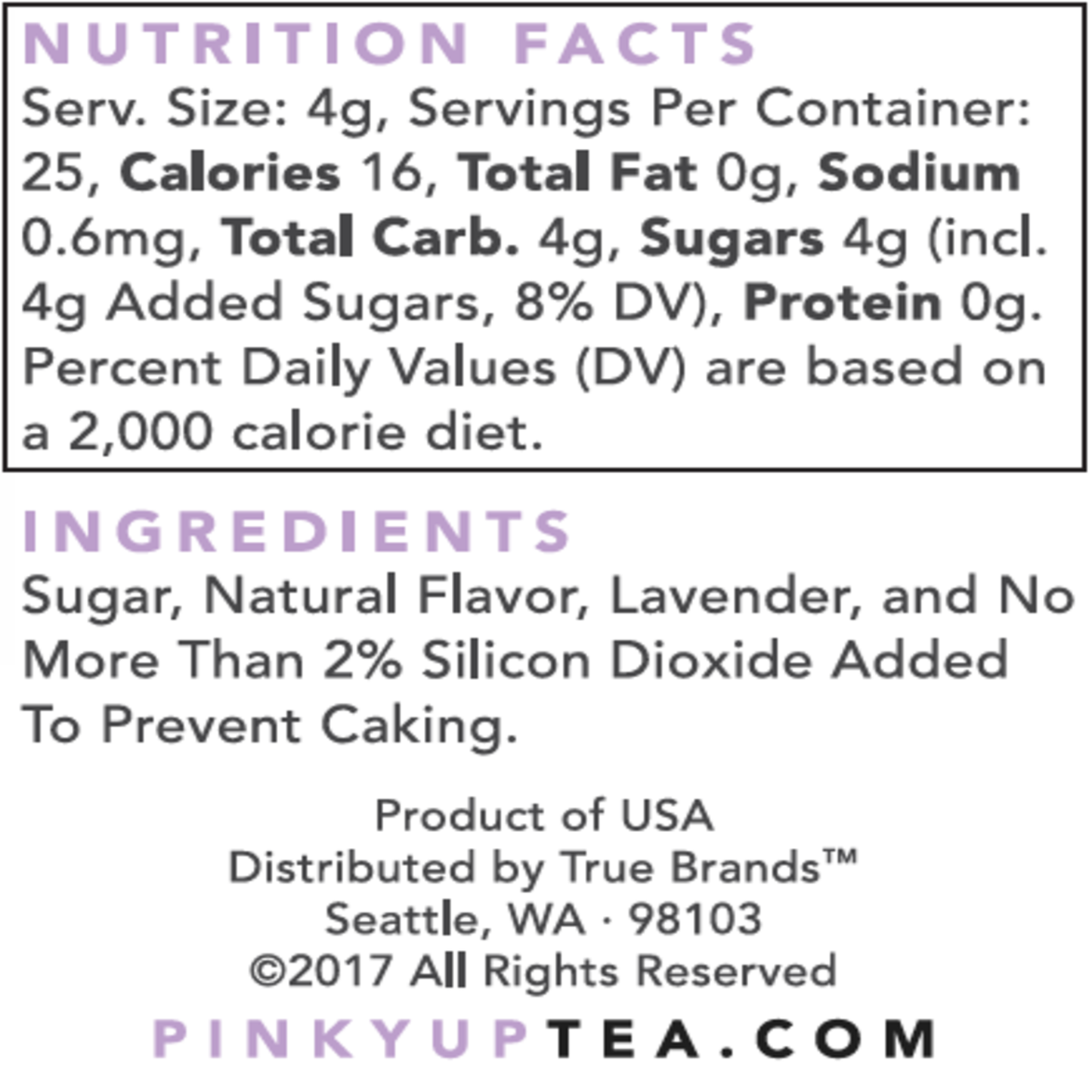 Lavender Sugar 3.5oz Glass Jar | Pinky Up
