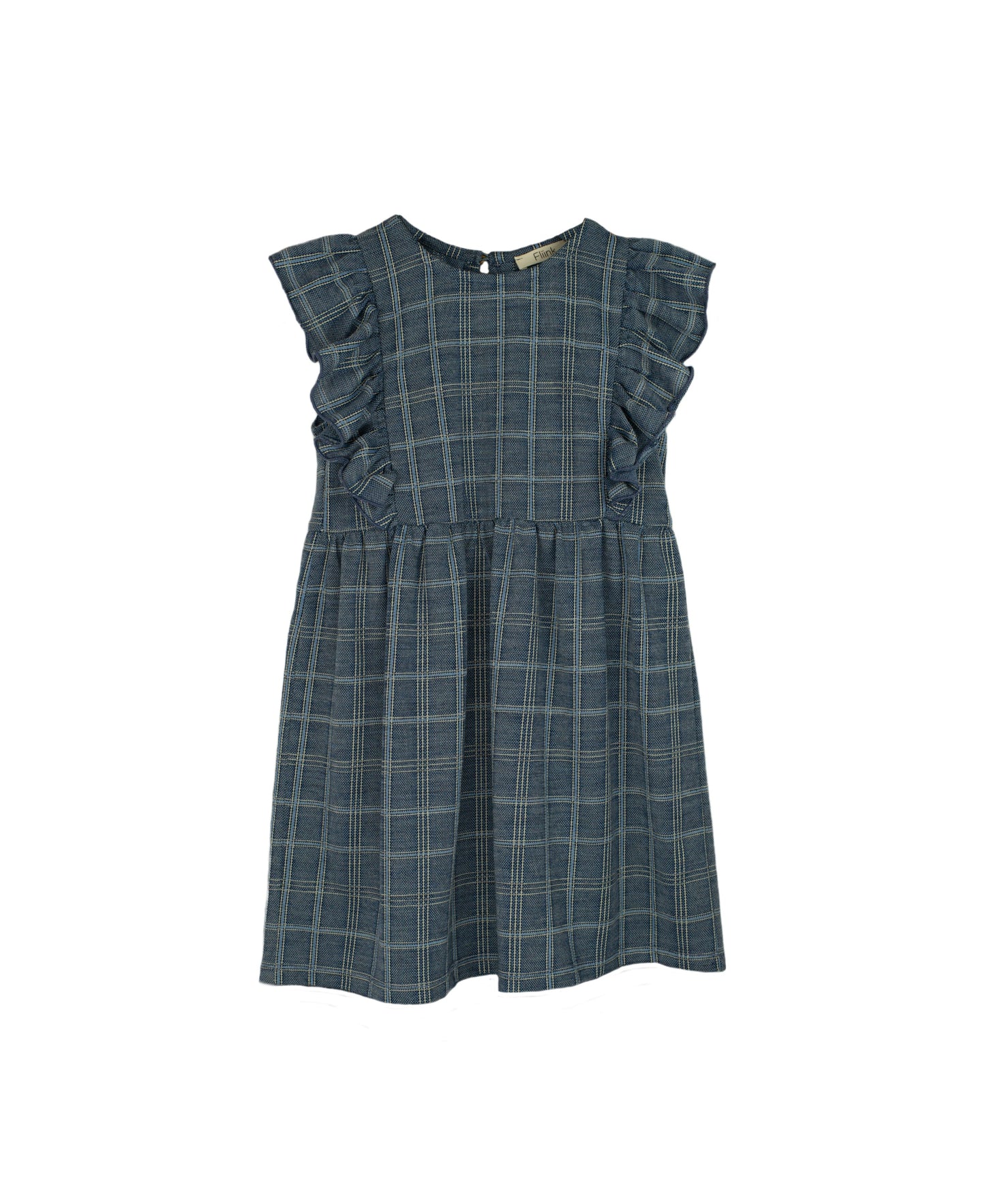 Miro Ruffle Dress - Navy | Fliink
