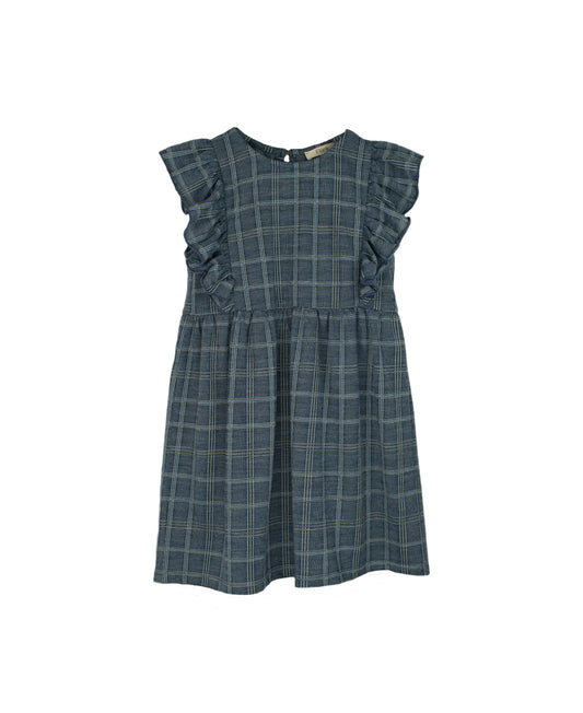Miro Ruffle Dress - Navy  | Fliink