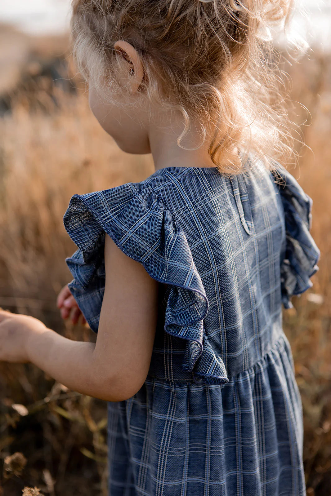 Miro Ruffle Dress - Navy | Fliink