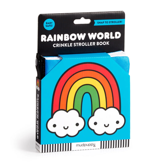 Rainbow World Crinkle Fabric Stroller Book | Chronicle Books