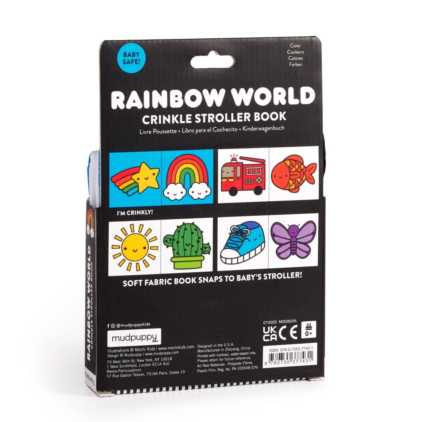 Rainbow World Crinkle Fabric Stroller Book | Chronicle Books