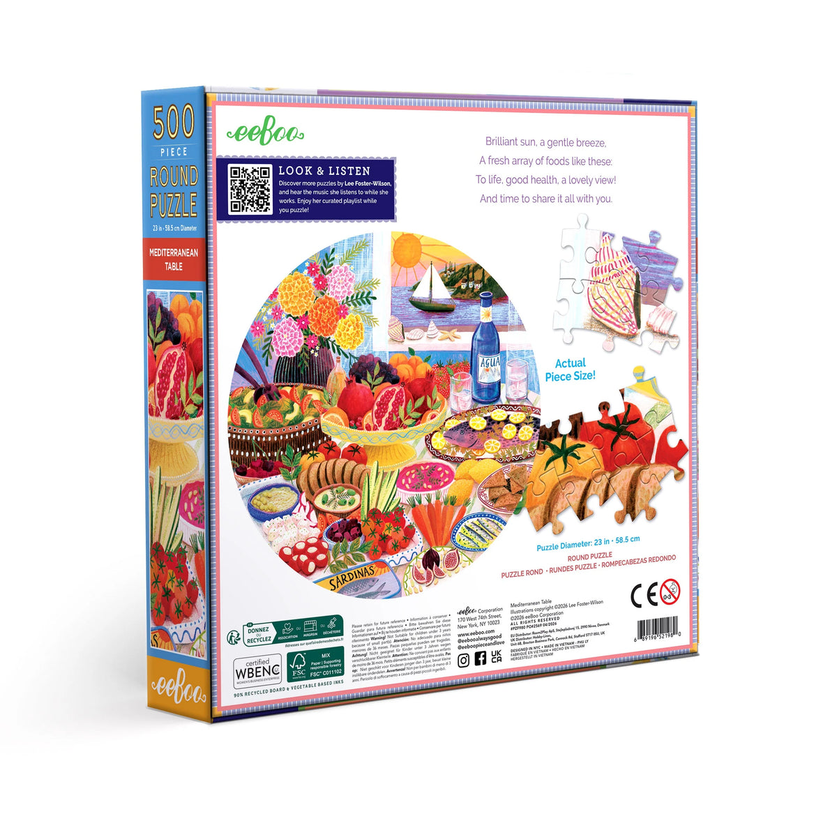 Mediterranean Table Round Puzzle (500pc) | Eeboo
