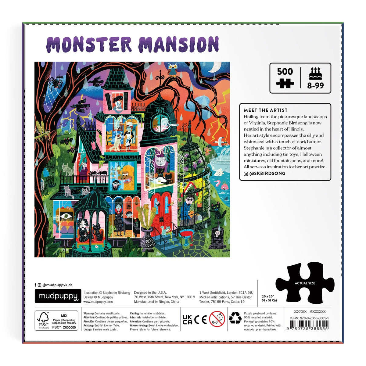 Monster Mansion Family Puzzle (500 Piece) | Mudpuppy