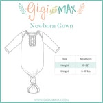 Bamboo Newborn Ruffle Gown (Various Prints) | Gigi & Max