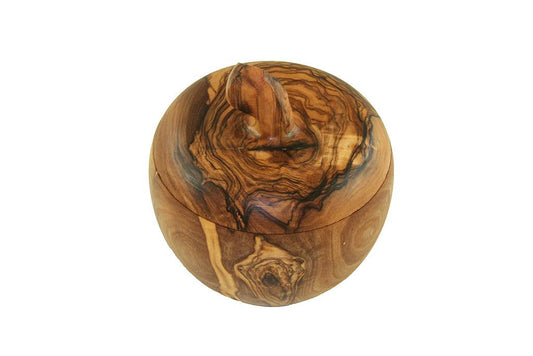 Apple Shaped Salt Jar | Olive Wood
