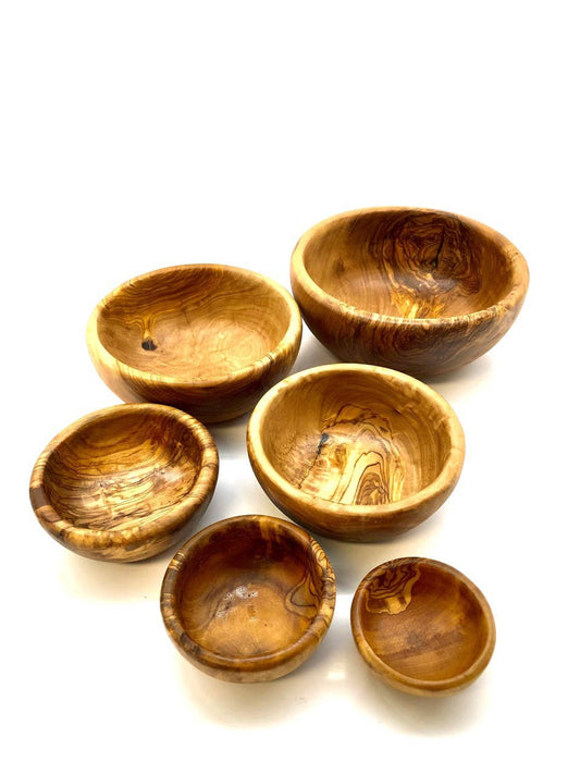Set of 6 Round Bowls | Olive Wood