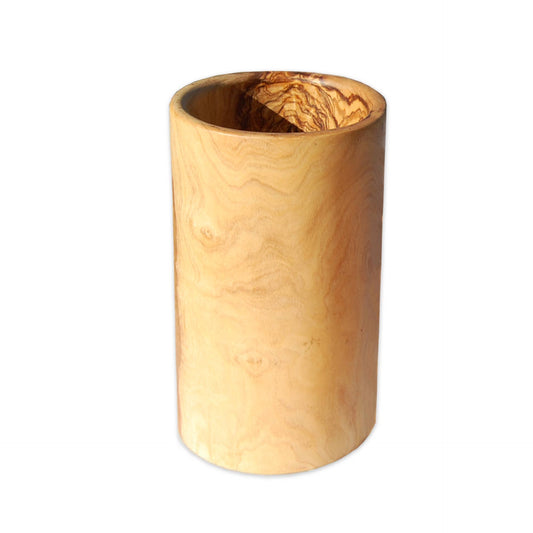 Slim Round Utensil Crock | Olive Wood