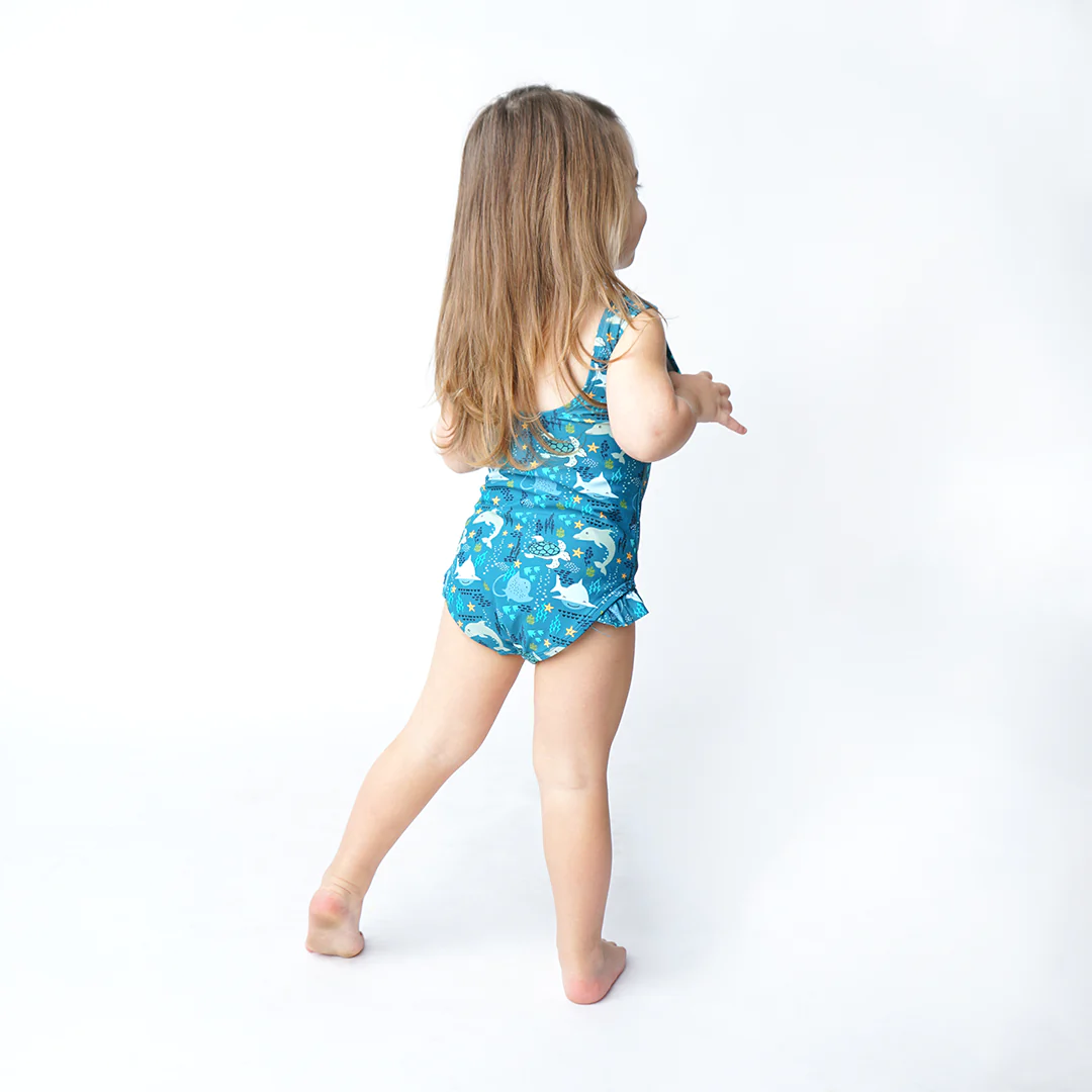 Ruffle Leg One-Piece Swimsuit | Emerson & Friends