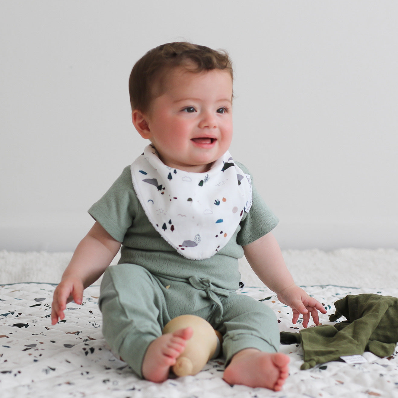 River Stone Pointelle Baby Pants | Burrow & Be