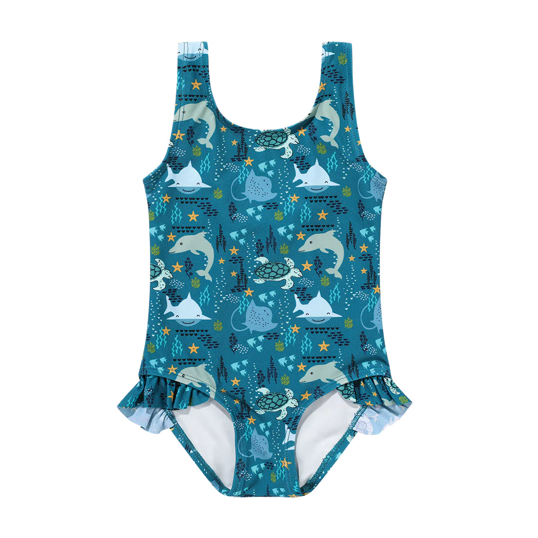 Ruffle Leg One-Piece Swimsuit | Emerson & Friends