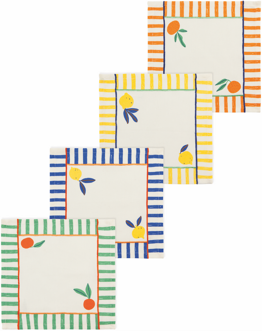 Citrus Burst Cloth Cocktail Napkins (Set of 4) | Danica