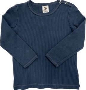 Long Sleeve Rib Knit Tee - Midnight | Müsli by Green Cotton