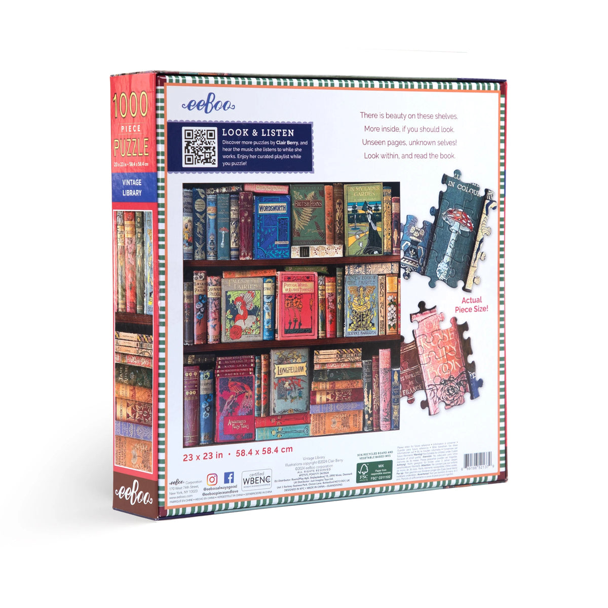Vintage Library Puzzle (1000pc) | Eeboo