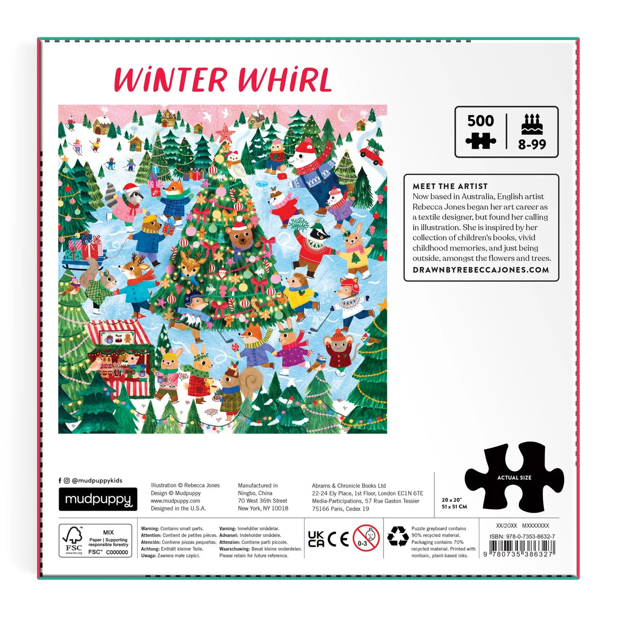 Winter Whirl Family Puzzle (500 Piece) | Mudpuppy