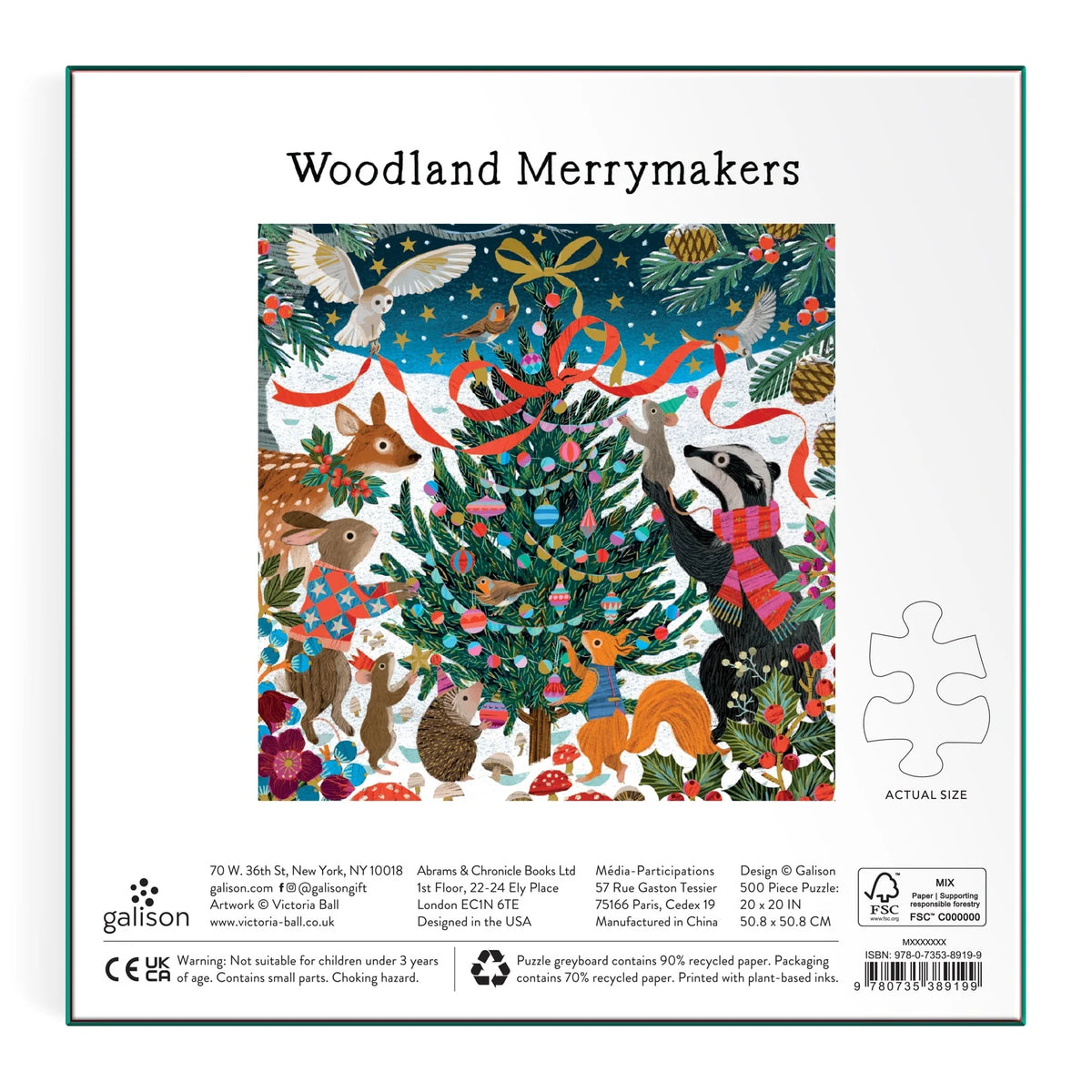 Victoria Ball Woodland Merrymakers Foil Puzzle (500 Piece) | Galison