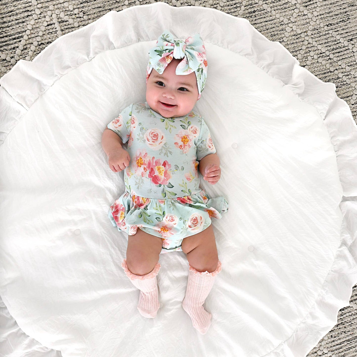 Mae Floral Bamboo Skirted Bodysuit | Gigi & Max