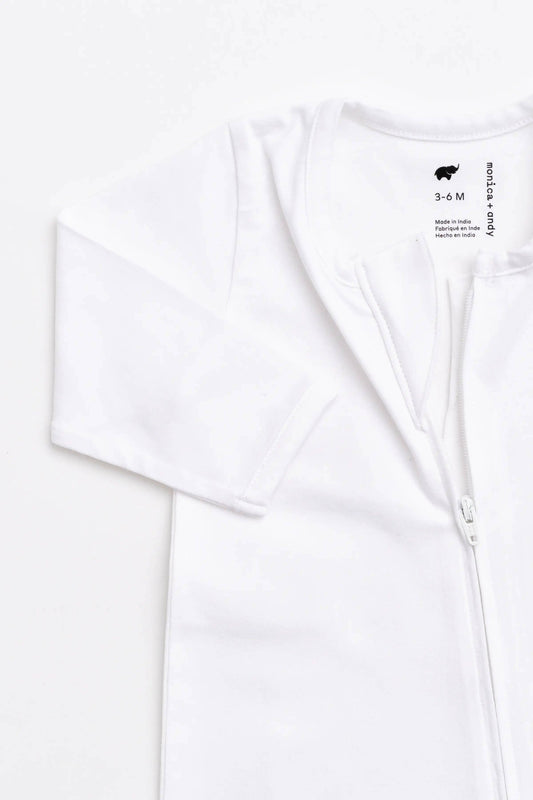 White Zipper Romper | Monica + Andy