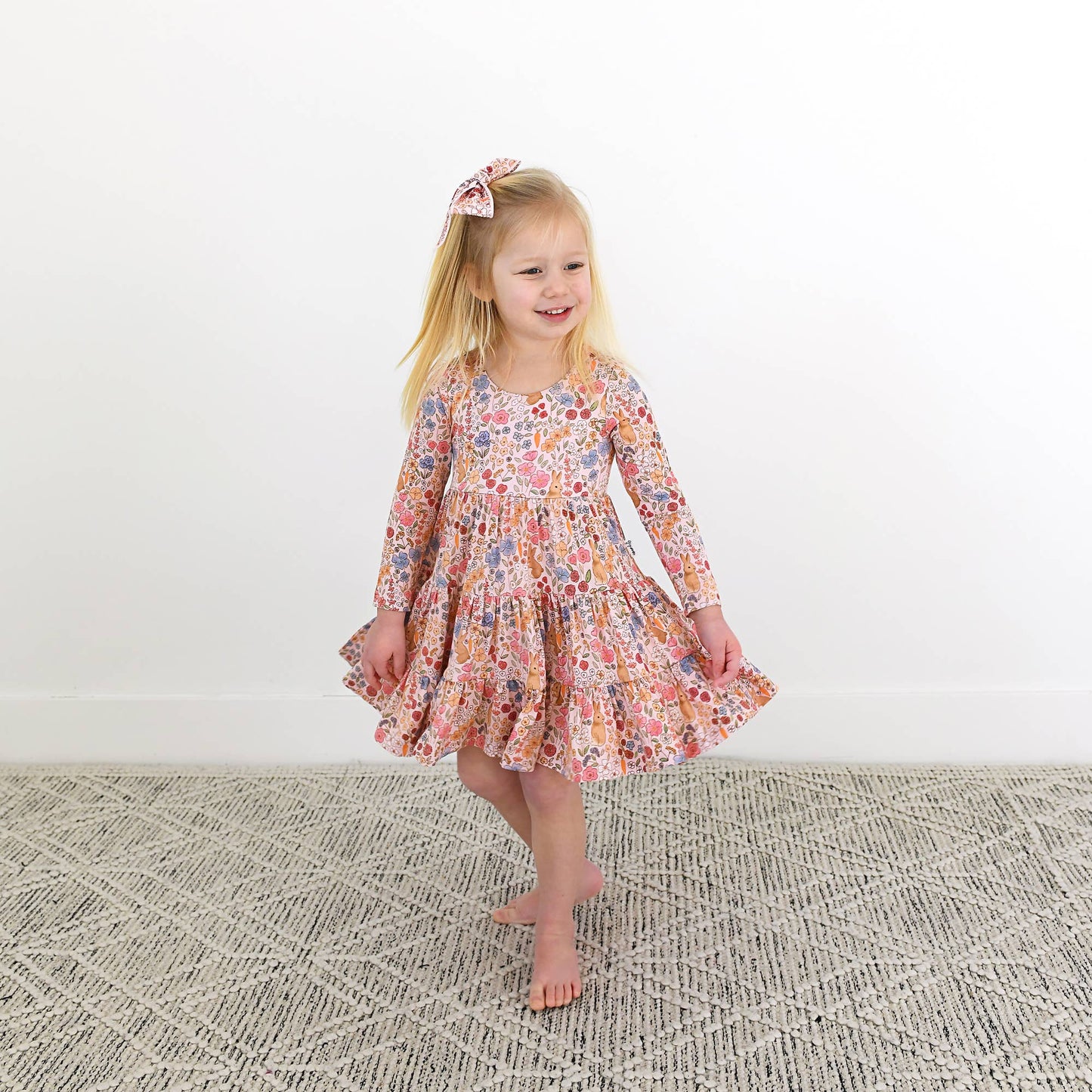 Meadow Floral Bunny Bamboo Dress | Gigi & Max