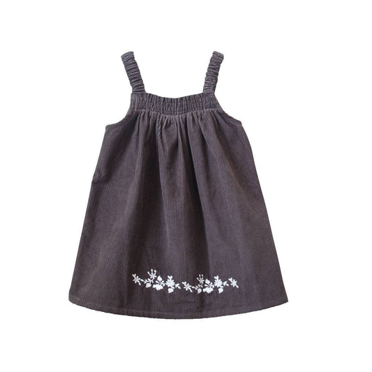 Pinafore Dress - Gray Corduroy | Beet World