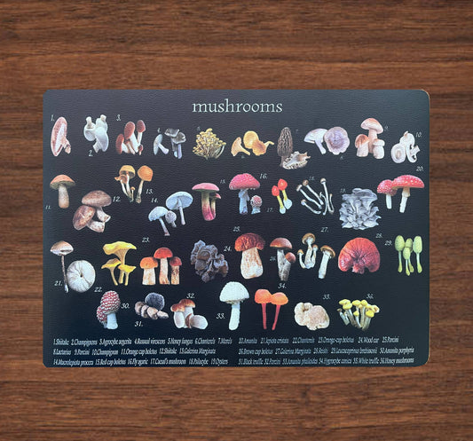 Mushroom Vinyl Placemat | Alphie and Ollie
