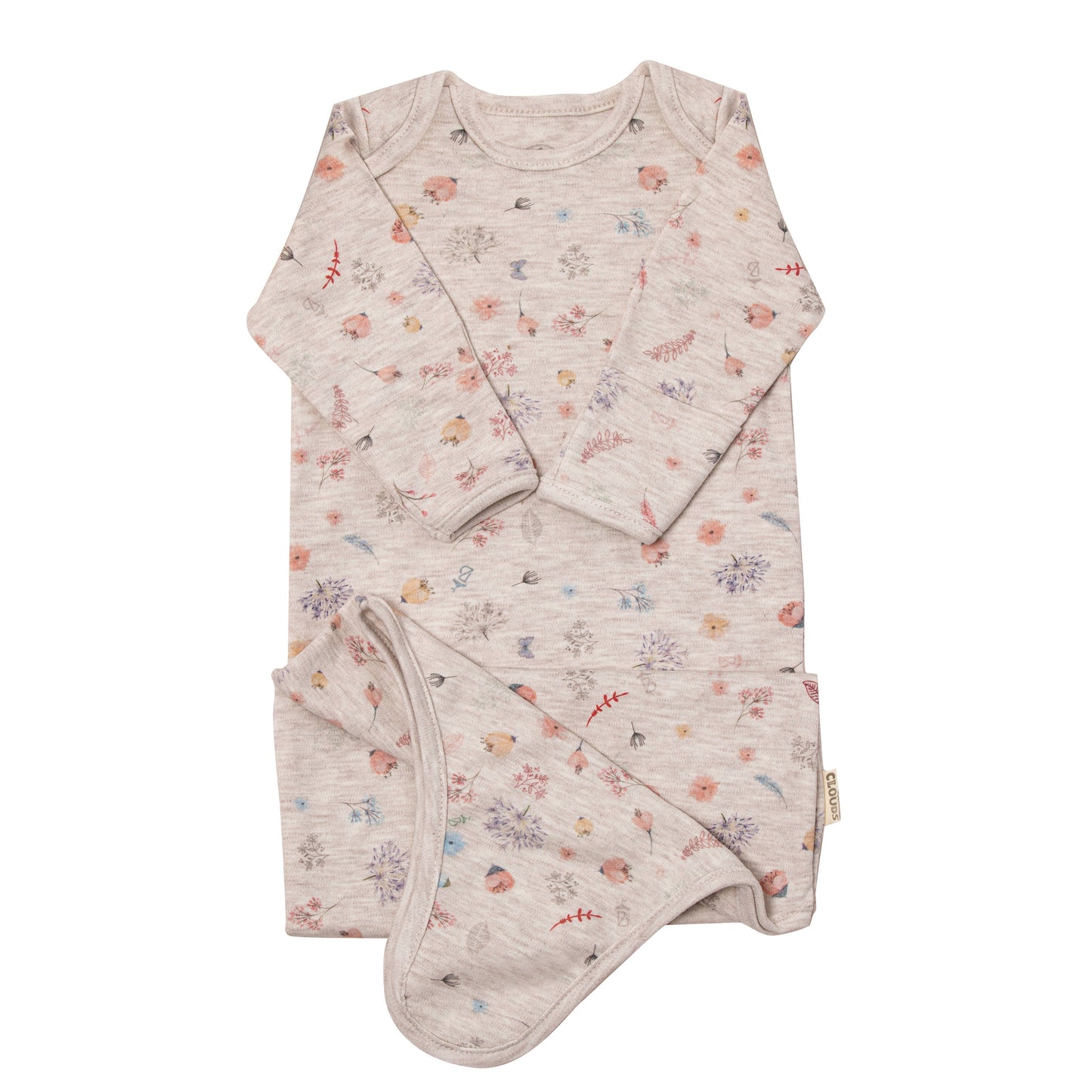 Organic Sleep Gown - Nature Print | Limika Textiles