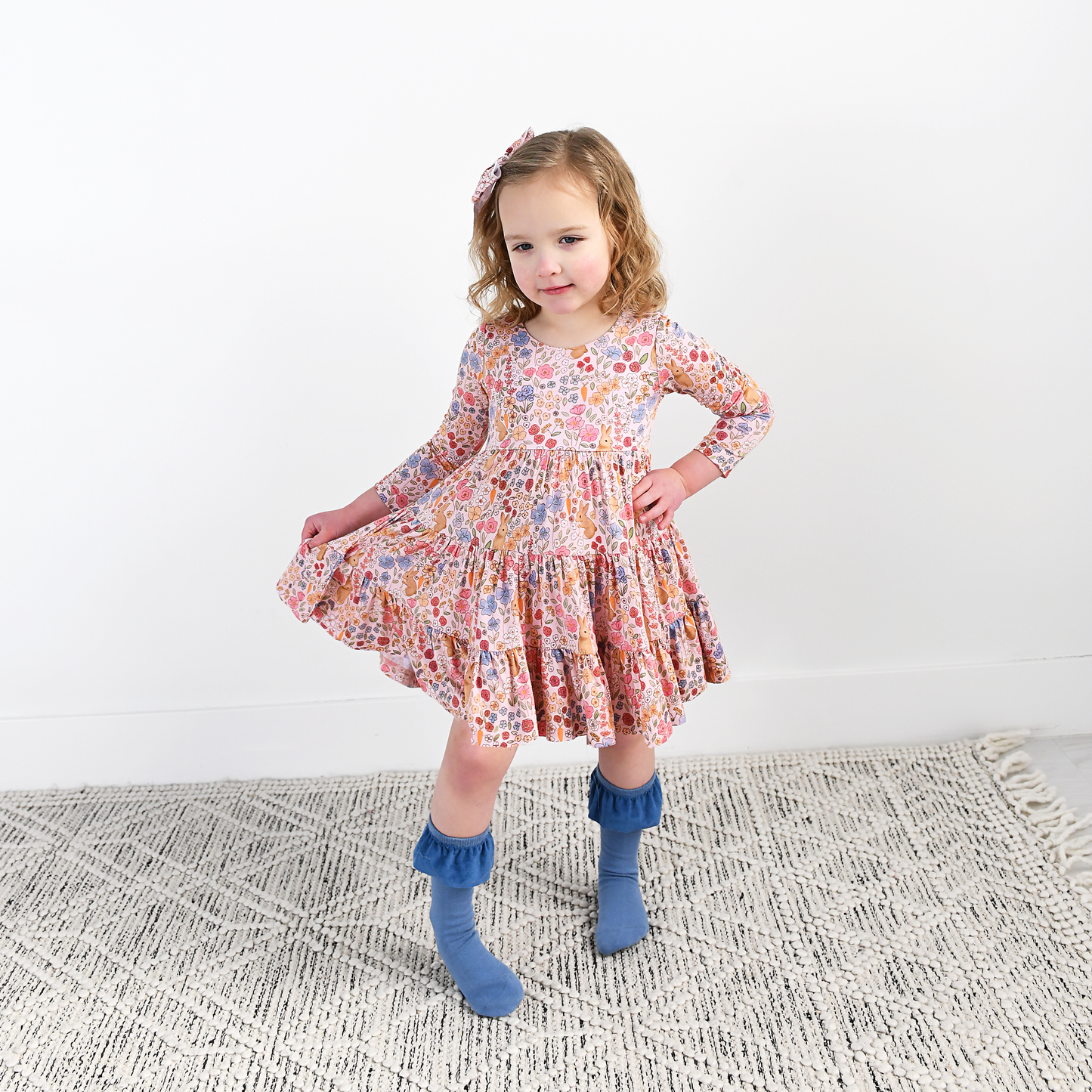 Meadow Floral Bunny Bamboo Dress | Gigi & Max
