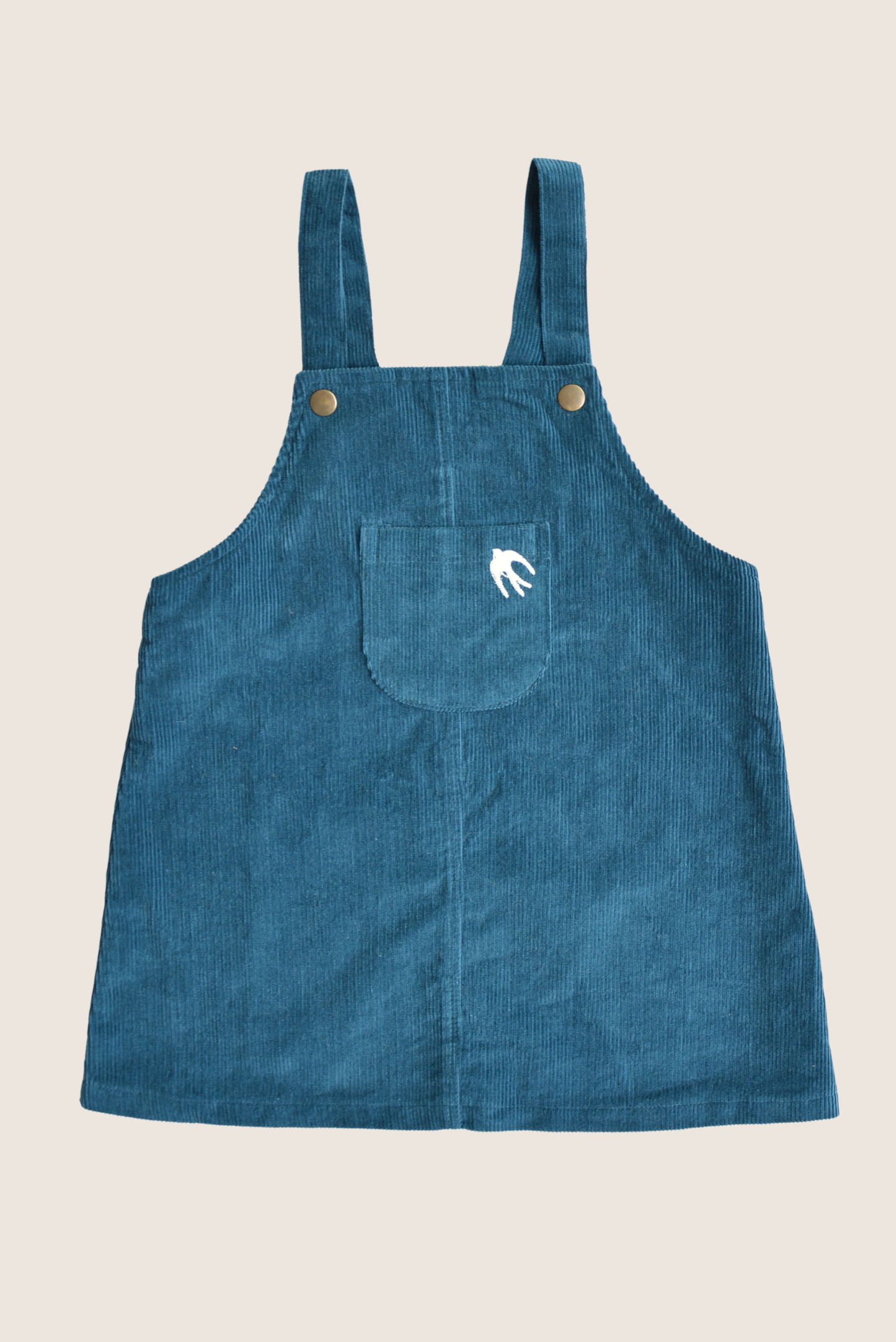 Embroidered Blue Corduroy Dress | Eli & Nev
