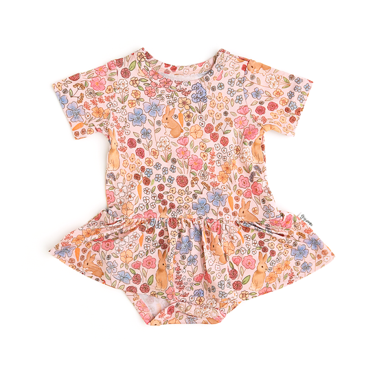 Meadow Floral Bunny Skirted Bodysuit | Gigi & Max