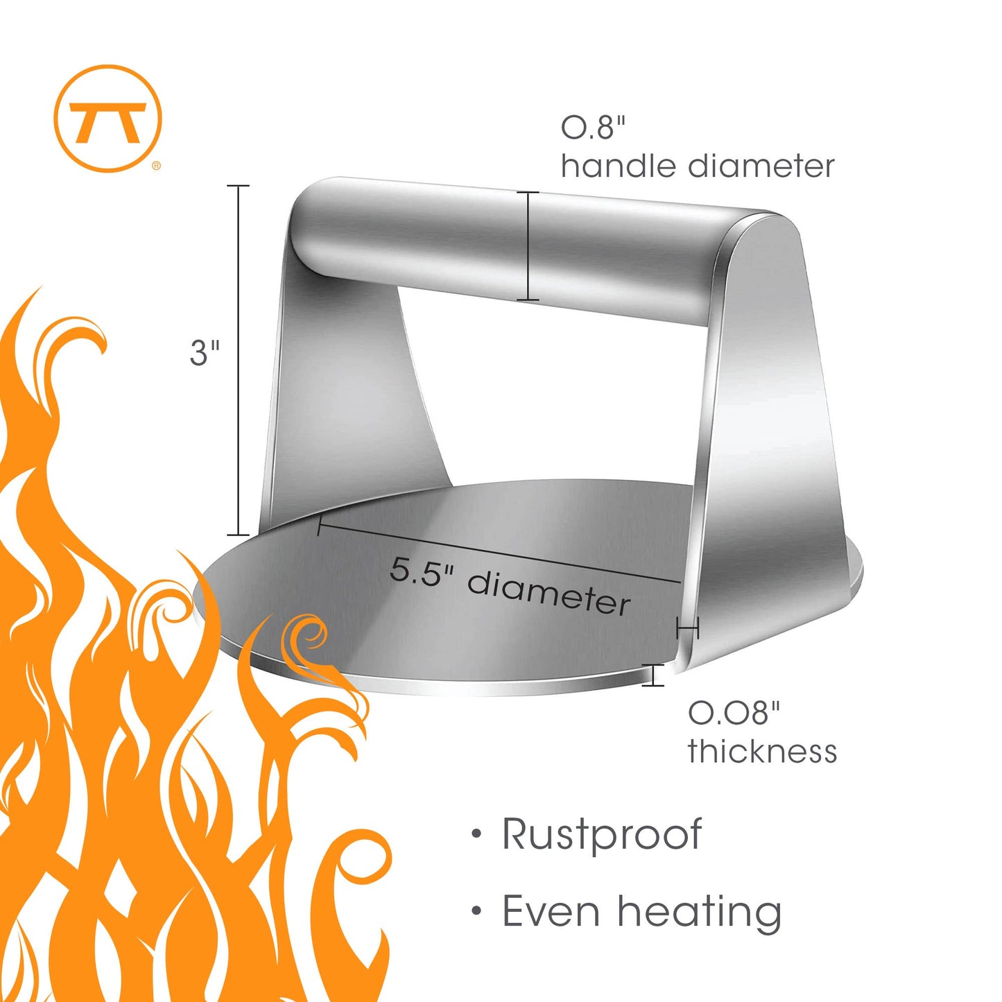 Outset Stainless Steel Burger Press | Fox Run Brands